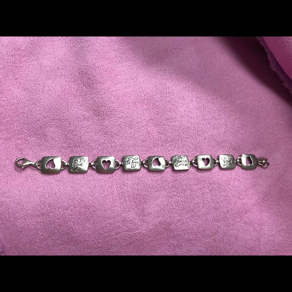 Sterling silver love heart TeAmo bracelet. New